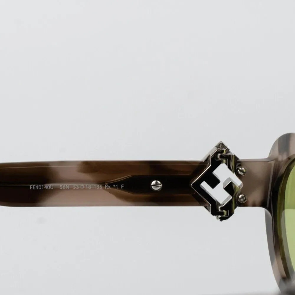 Fendi FF DIAMONDS Men Sunglasses Oval Havana Green FE40140U 01A NEW AUTHENTIC